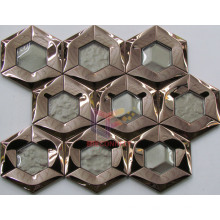 Hexagon Shape Crystal Mix Mirror Face Stainless Steel Mosaic (CFM1026)